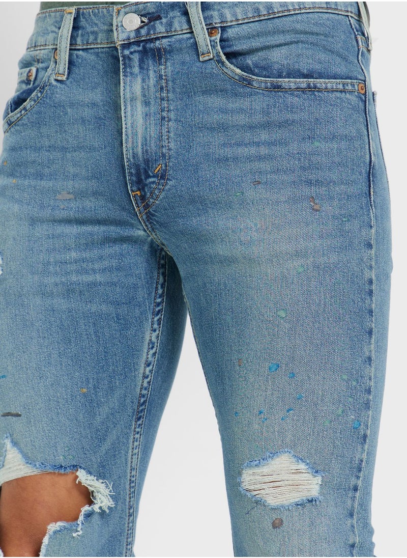 Levi's - Distressed Mid Wash Skinny Jeans - Image 1
