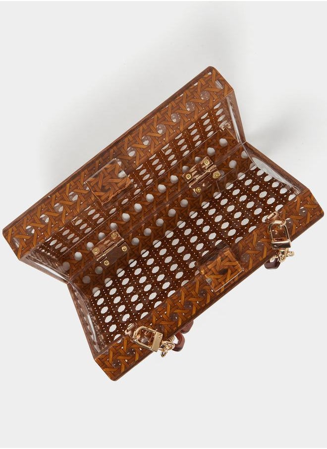 Styli Cut Out Clutch Bag with Chain Strap  - Image 4