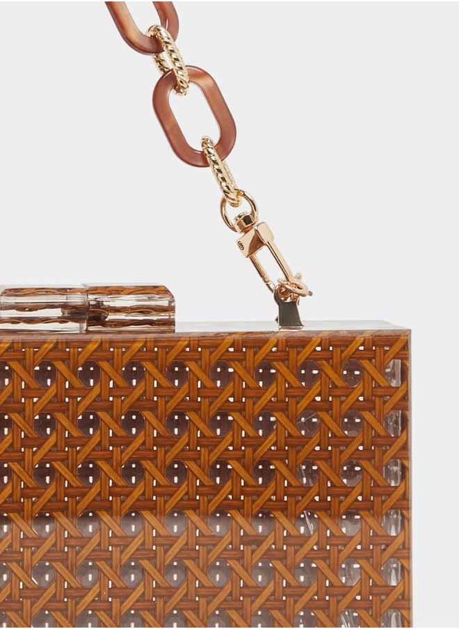 Styli Cut Out Clutch Bag with Chain Strap  - Image 3