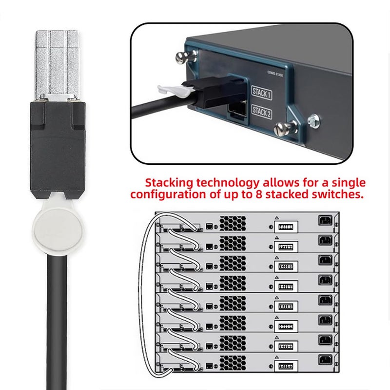 10Gtek Stacking Cable for Cisco CAB-STK-E-1M FlexStack Cable, Compatible with Catalyst 2960-X and 2960-XR, Stack up to 8 switches, 1-m - Image 3