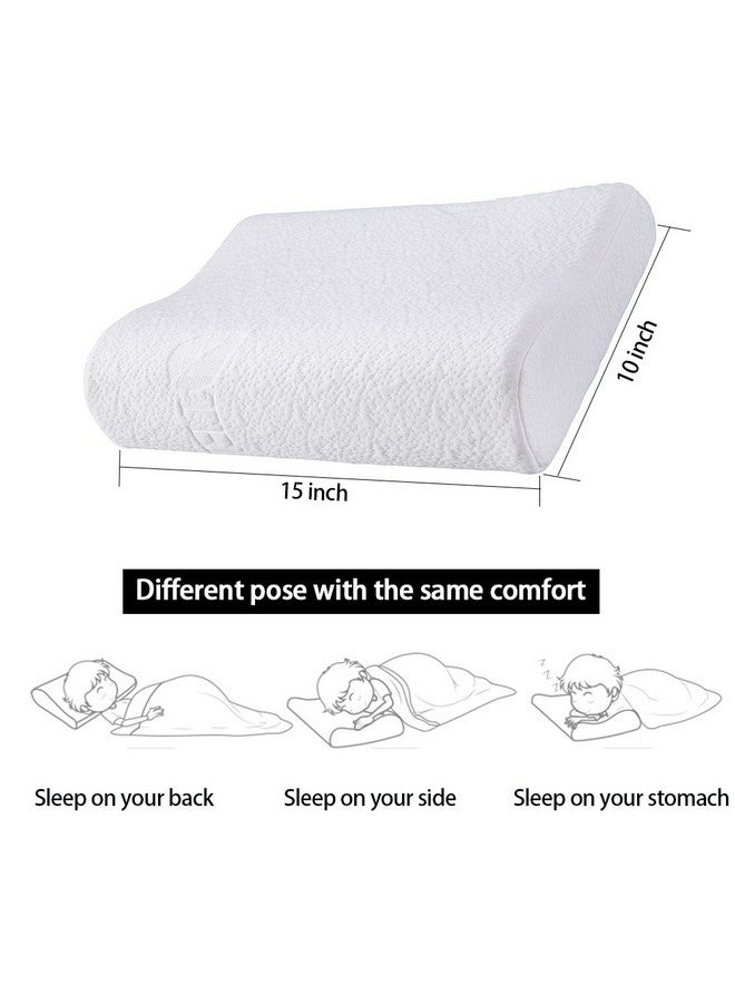 FMS Soft Comfy Memory Foam Contour Pillow for Children with Removable Case - Image 2