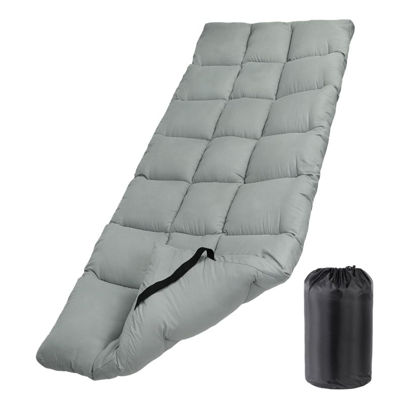 Tuphen Cot Mattress Pad-Cot Pads for Camping, Cot Mattress Topper, Camping Mattress Sleeping Pad 75"x30" Soft Lightweight Quilted Pads for Camp Cot/RV Bunk/Narrow Twin Beds (Grey) - Image 1