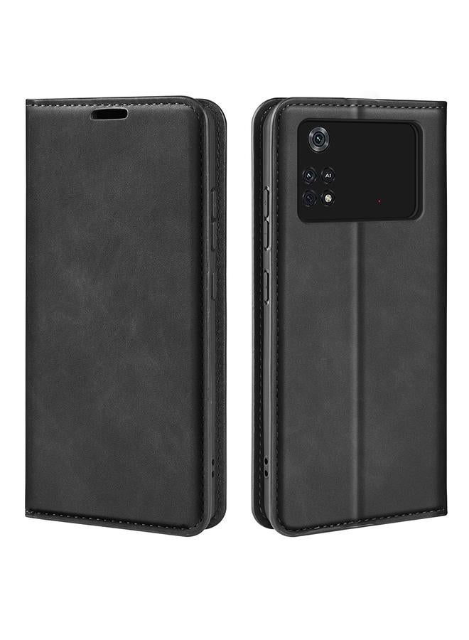 Case For Xiaomi Poco M4 Pro 4G Retro-skin Magnetic Suction Leather Phone Case