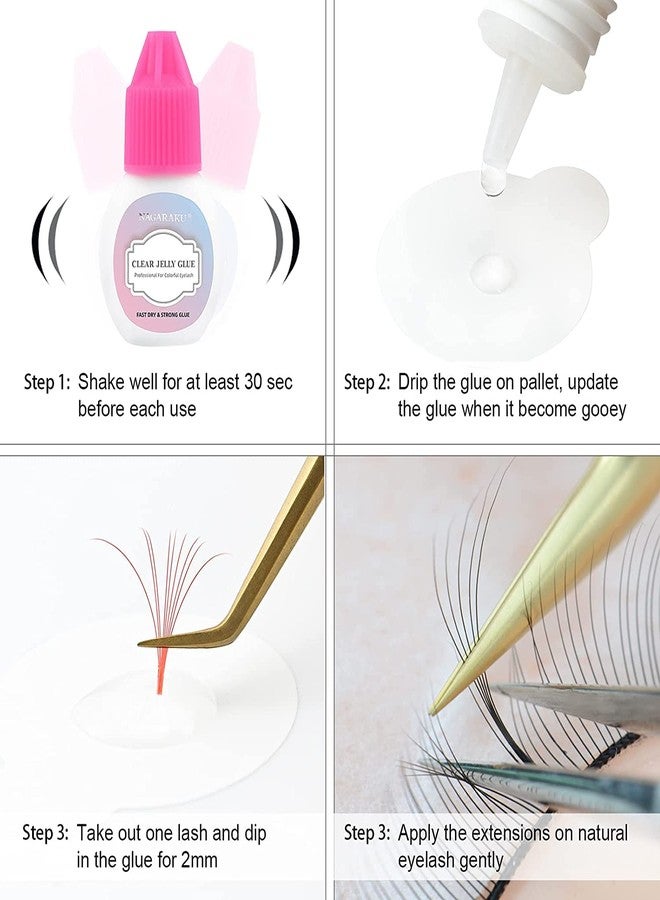 نجراكو لاصق رموش سريع الجفاف من ناجاراكو، 5 مل، لتكثيف الرموش الروسية، غراء قوي التثبيت، وقت الجفاف 0.5 ثانية، مراوح جاهزة، غراء قوي (غراء شفاف). - Image 5