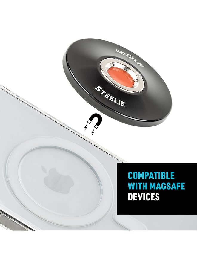نايت آيز ، Inc. Stoms-01-R8 Nite Ize Steelie Orbiter Plus Socket + Metal Ring، حامل لهاتف iPhone 12 / Mini/Pro Max، يعمل في السيارة مع حامل مغناطيسي لشاحن Magsafe، أسود - Image 3