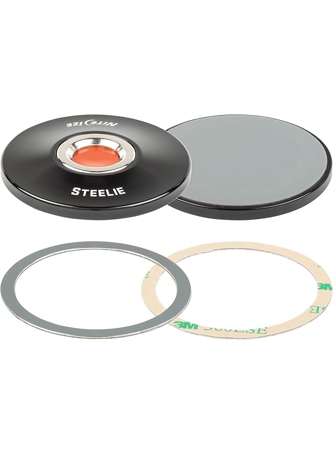 نايت آيز ، Inc. Stoms-01-R8 Nite Ize Steelie Orbiter Plus Socket + Metal Ring، حامل لهاتف iPhone 12 / Mini/Pro Max، يعمل في السيارة مع حامل مغناطيسي لشاحن Magsafe، أسود - Image 2