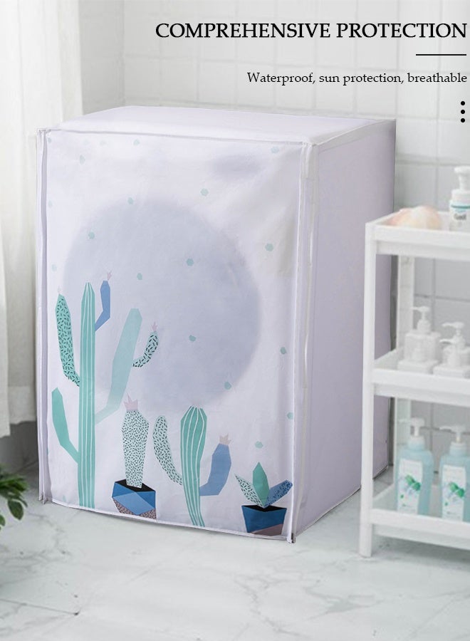 DUNISO Washing Machine Cover, Full-automatic Roller Washing Machine Cover with Zipper, Waterproof Sunscreen and Dustproof Protection Cover for Most Front Load Washer and Dryer - Image 5