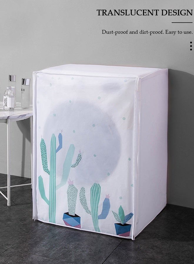DUNISO Washing Machine Cover, Full-automatic Roller Washing Machine Cover with Zipper, Waterproof Sunscreen and Dustproof Protection Cover for Most Front Load Washer and Dryer - Image 4