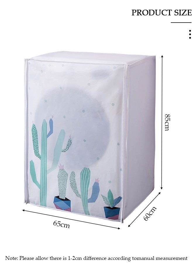 DUNISO Washing Machine Cover, Full-automatic Roller Washing Machine Cover with Zipper, Waterproof Sunscreen and Dustproof Protection Cover for Most Front Load Washer and Dryer - Image 2
