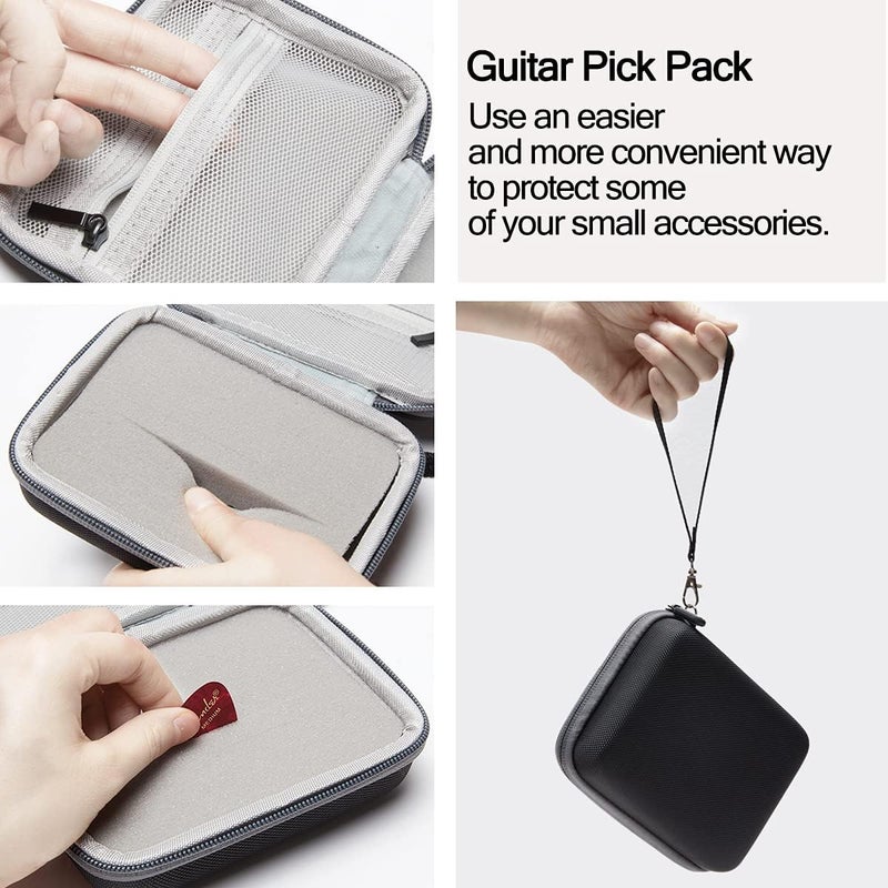 COOZOOM Guitar Pick Holder Case Compatible for Fender, ChromaCast, D'Addario, JIM DUNLOP, Bolopick, UNLP MUSICAL INSTRUMENT Guitar Accessories, All Size Picks Storage Pouch Box-Bag Grey - Image 4