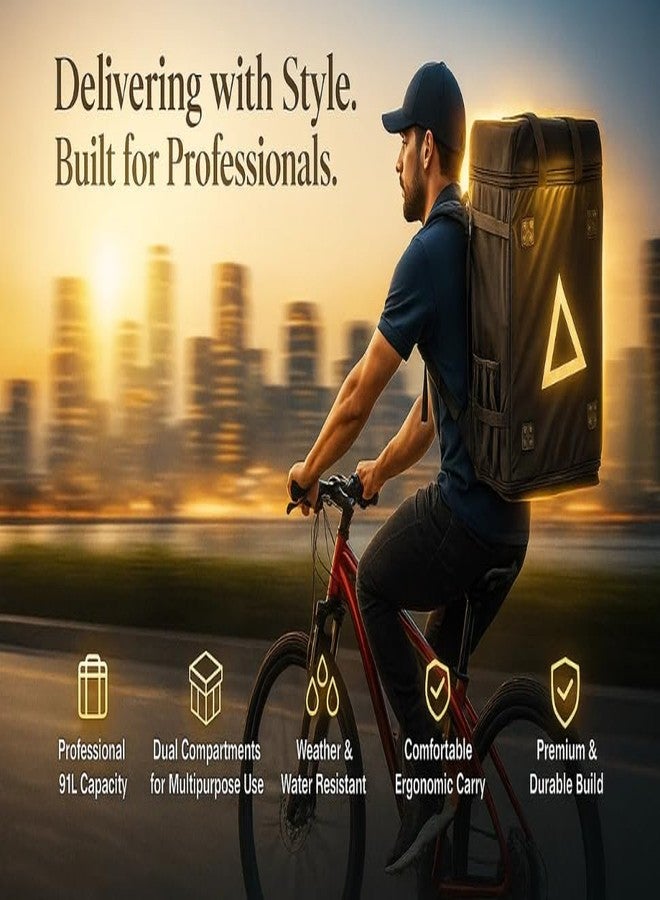 SSBC 3 Compartments E-Commerce, Courier, Logistics, Grofers, Ekart Insulated Backpack 127 Ltr For Multipurpose - Image 3