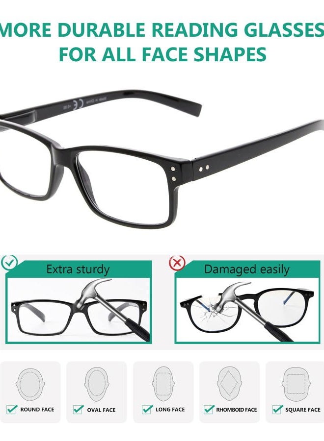 Eyekepper Spring Hinges Vintage Reading Glasses Men Readers Black 1.5 - Image 4