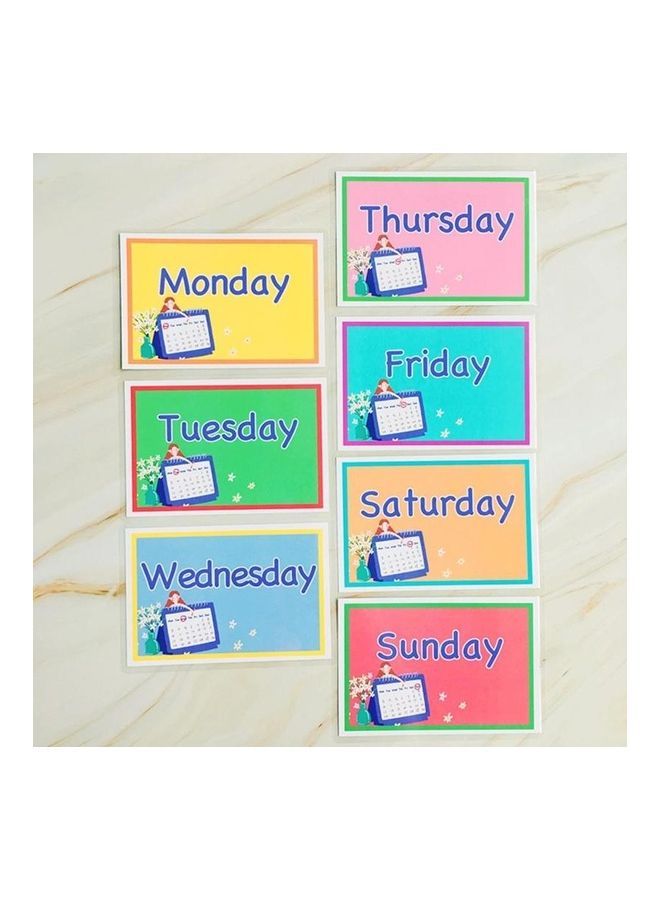 NIBEMINENT 7-Piece Montessori English Word Learing Flash Cards 8 x 11cm - Image 1