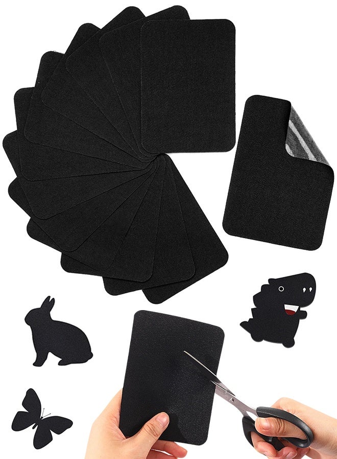 12PCS 4 x 3 Inch Black Cotton Iron-on Repair Patches, Clothing Mending Patches for Clothes Pants Mending and Decorating - Image 1