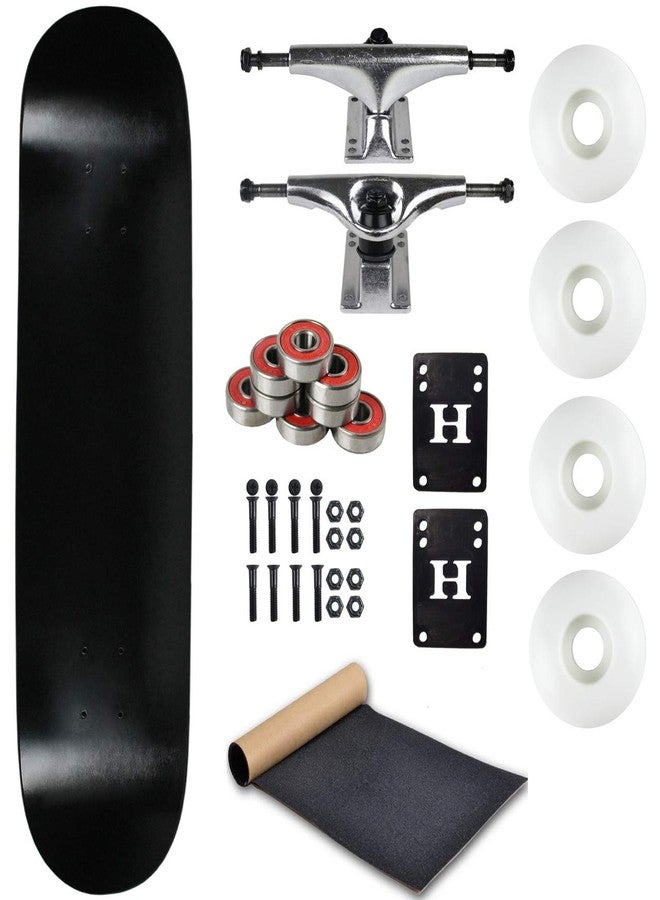 Moose Complete Skateboard Dip Black 8.0" with Silver Trucks and White Wheels - Image 1
