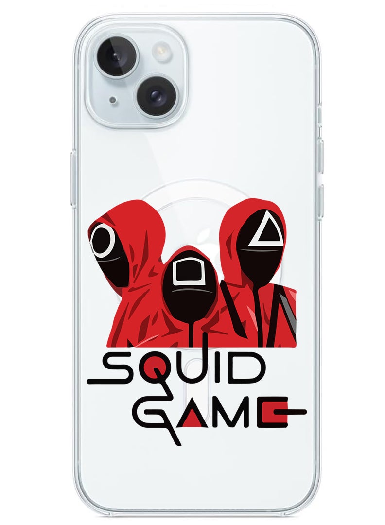 Theodor Magnetic Case for iPhone 15 6.1-inch Compatible with MagSafe Wireless Charging, Shockproof Phone Bumper Cover Squid - Image 1