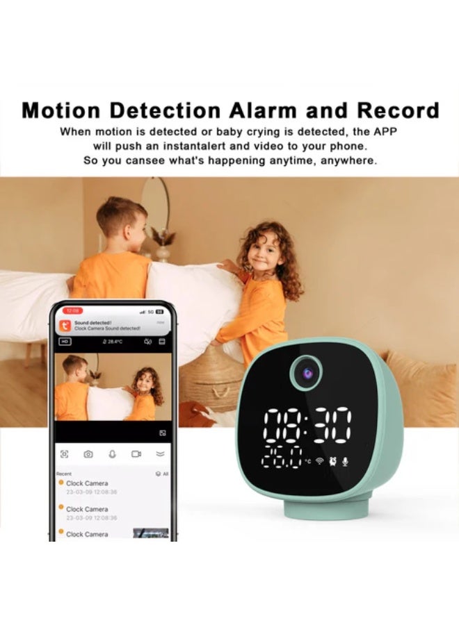Crony IPC180 500W WIFI Multifunctional Camera + Clock + Night Light + Temperature Monitor by TUYA WIFI Temperature Alarm Baby Monitor with Night Light and Clock, Multi-functional - Image 5