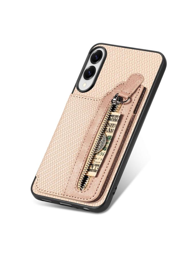 S-TOP Case For Samsung Galaxy S25 Edge 5G Carbon Fiber Horizontal Flip Zipper Wallet Phone Case - Image 5