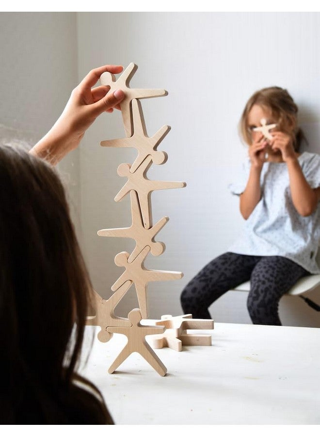 MAYUMI Toys Wooden Stacking Balancing Game, People Shaped Blocks, Storage Box Included (15 People Shapes) - Image 4