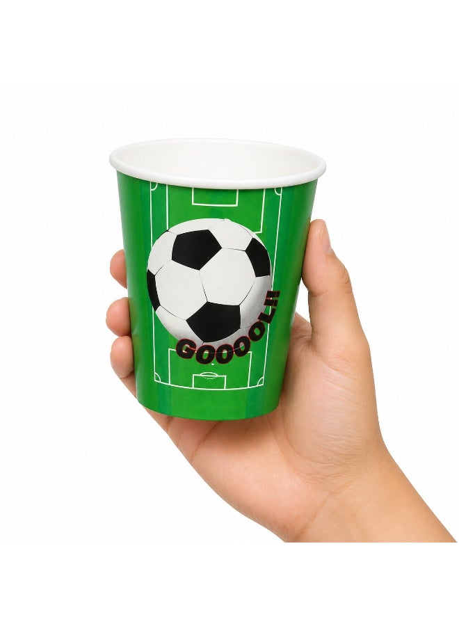 Toyland 6 Pcs Football Theme Party Paper Cups – Disposable Green Soccer Design Cups for Birthday & Events - Image 3
