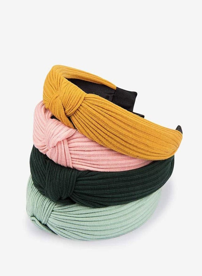 HAWAWA 4 Pack Knotted Wide Headbands for Women Girls Cute Fashion Head Wrap in Solid Color Non-slip Hair Hoops Hair Accessories for Women and Girls - Image 2