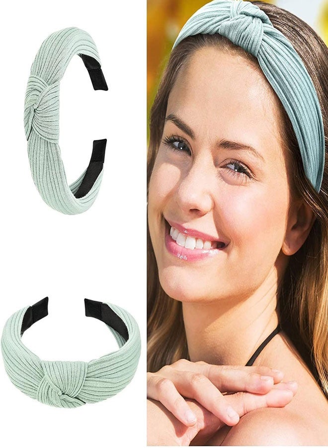 HAWAWA 4 Pack Knotted Wide Headbands for Women Girls Cute Fashion Head Wrap in Solid Color Non-slip Hair Hoops Hair Accessories for Women and Girls - Image 3