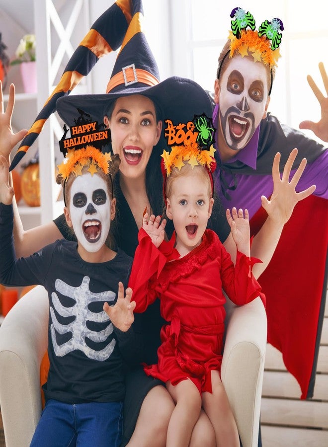 Oiuros 9PCS Glow Halloween Headbands for Women Kids - UV Reactive Hair Accessories with Pumpkin, Bat, Skull & Spider Designs for Halloween Glow Party Favors Decoration, Costumes, Trick or Treat, Photo Props - Image 3