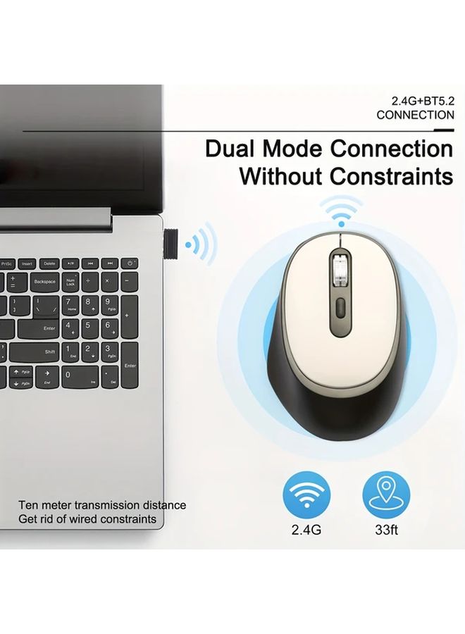 Ergonomic Wireless Mouse Powder Blue 6 Button Cordless Computer Mouse with USB Nano Receiver Non Slip Roller for Laptops PCs Chromebooks Macs MacBooks - Image 3