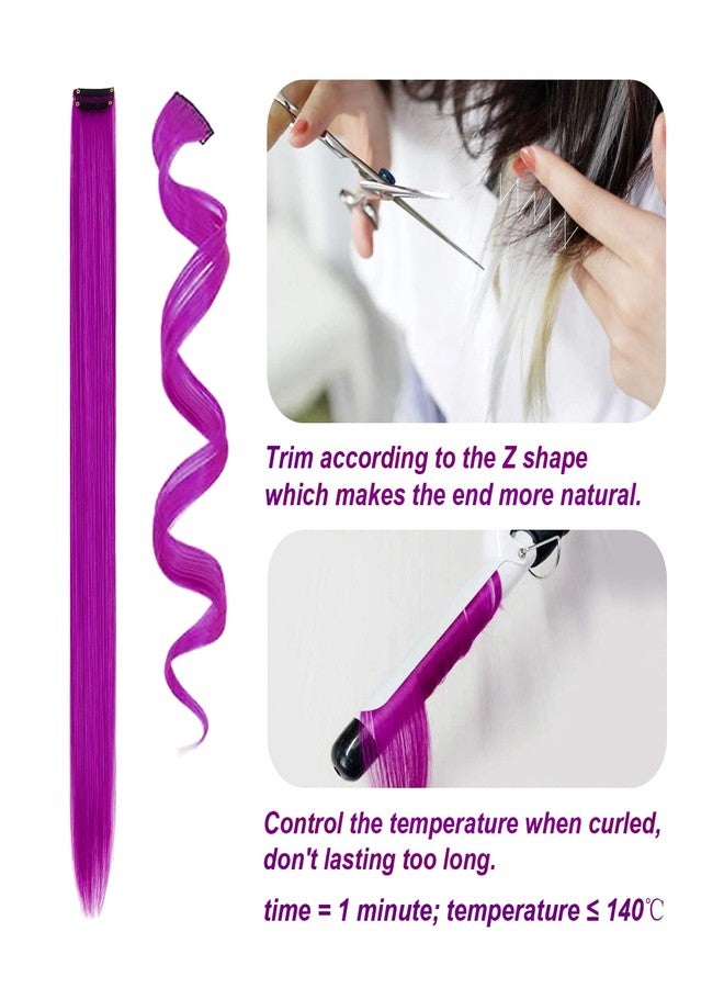 YONGYI 15 Pcs Colored Clip In Hair Extensions 20 Inches Multi-Colors Straight Synthetic For Women Girls Kids Gift Pieces Can Be Hot Water Curl (20 Inch, 15 colors 15 packs clip in) - Image 4
