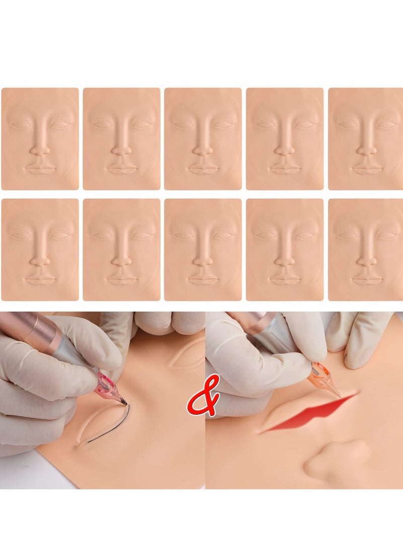 Excefore Makeup Practice Skin 10pcs For Face Permanent Silicone Training - Image 2