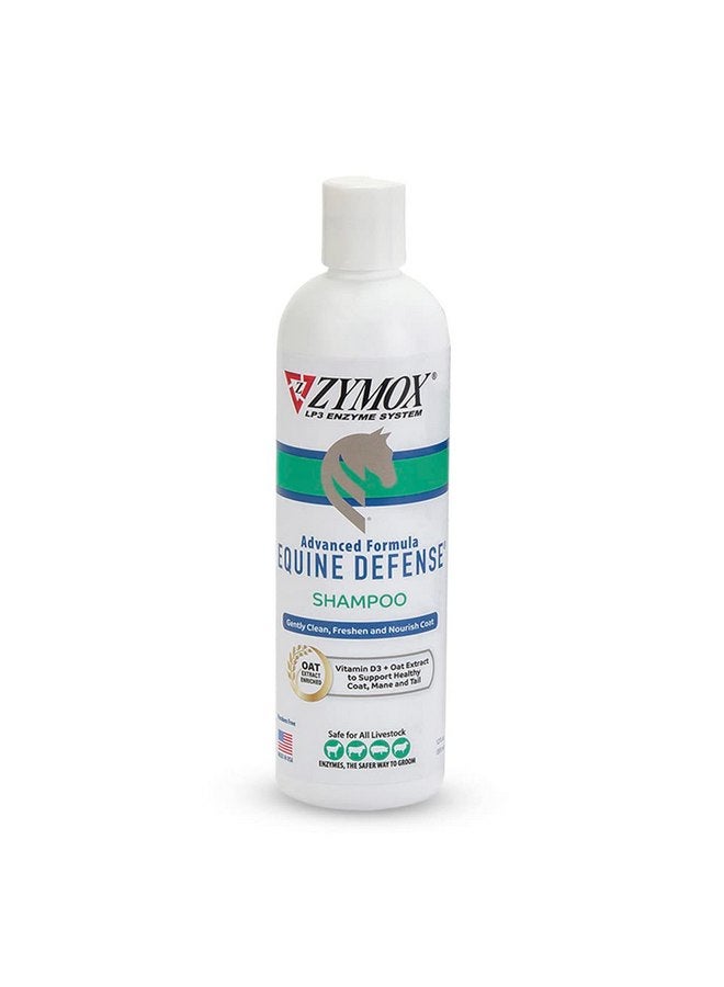 Zymox Equine Defense Advanced Formula Shampoo, 12oz. - Horse Coat Care: Cleans, Refreshes, Hydrates & Nourishes Skin, Mane & Tail - Image 1