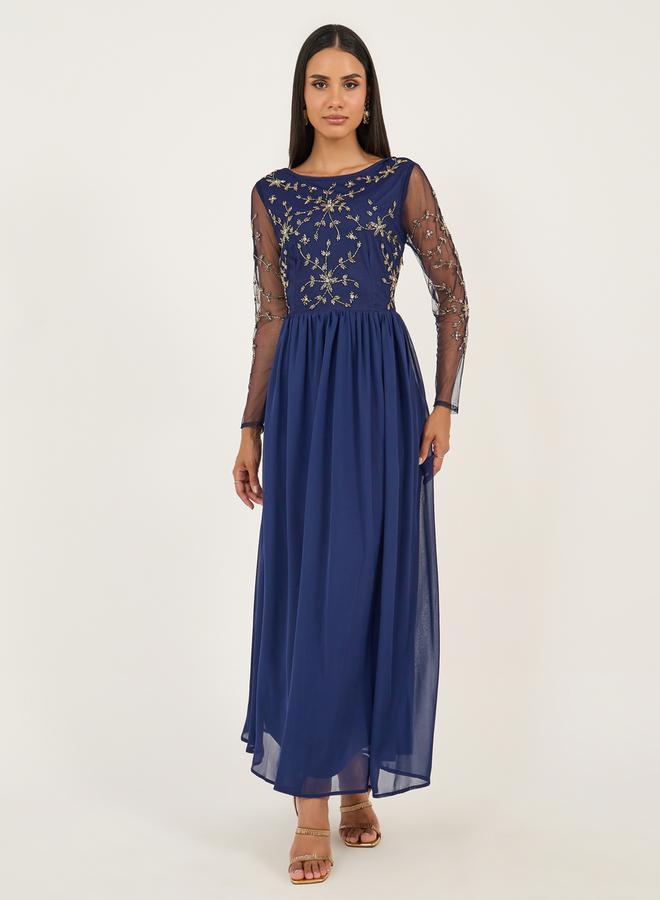 Styli Embellished Long Sleeves A-Line Maxi Dress - Image 2
