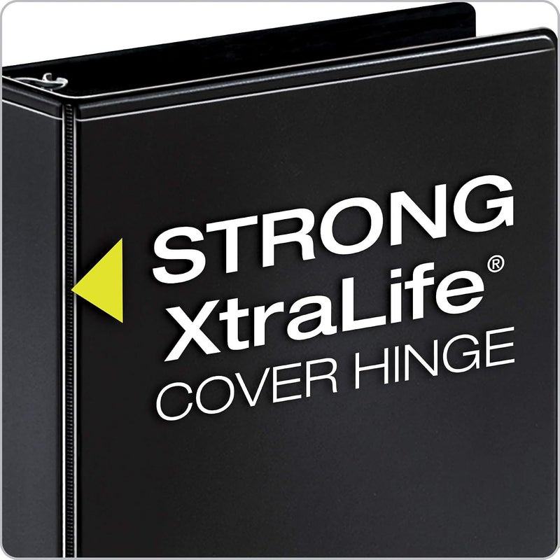 Economy 3 Ring Binder, 1.5 Inch, Presentation View, Black, Holds 350 Sheets, Nonstick, PVC Free, 4 Pack of Binders (79519) - Image 3