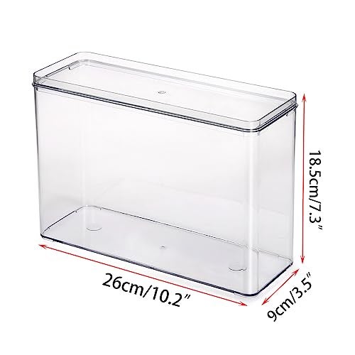 BTSKY Clear Phone Case Organizer Stackable Storage Box with Lid for Cell Phone Cases Multifunctional Phone Case Storage Holder for Desk Accessories Plastic Storage Box for Table, Cupboard, Cabinet - Image 4