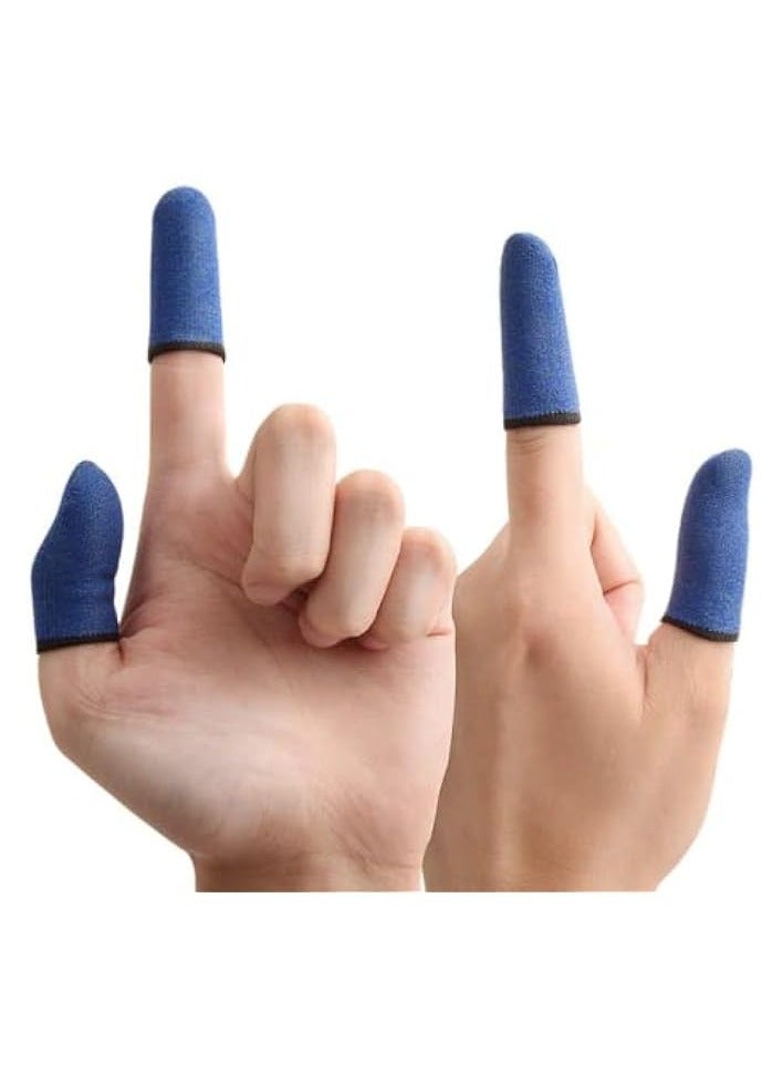 Raxoom Promass Pubg & Free Fire Call of Duty Anti-Slip Thumb Sleeve, Slip-Proof Sweat-Proof Professional Touch Screen Thumbs Finger Sleeve for Pubg Mobile Phone Game Gaming Gloves (1 Pair - Blue)  - Image 1