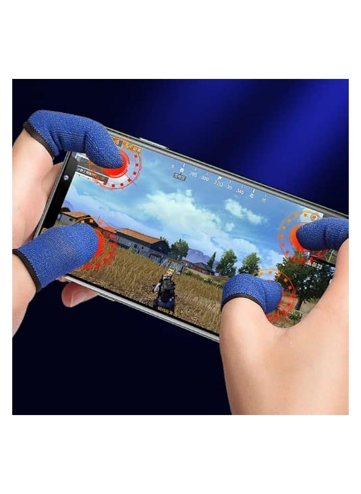 Raxoom Promass Pubg & Free Fire Call of Duty Anti-Slip Thumb Sleeve, Slip-Proof Sweat-Proof Professional Touch Screen Thumbs Finger Sleeve for Pubg Mobile Phone Game Gaming Gloves (1 Pair - Blue)  - Image 3