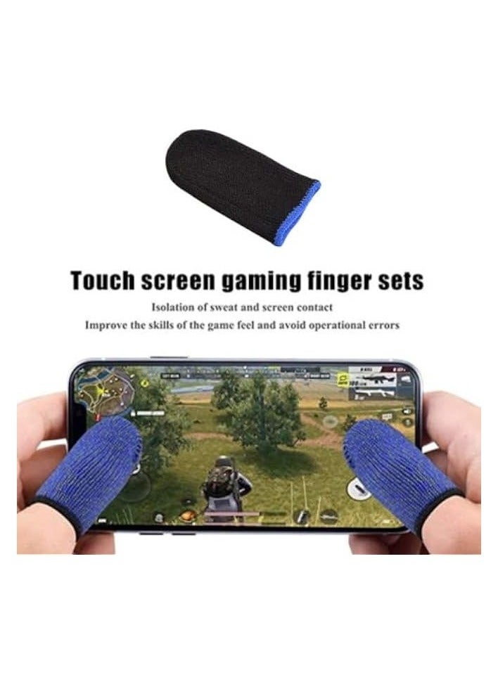 Raxoom Promass Pubg & Free Fire Call of Duty Anti-Slip Thumb Sleeve, Slip-Proof Sweat-Proof Professional Touch Screen Thumbs Finger Sleeve for Pubg Mobile Phone Game Gaming Gloves (1 Pair - Blue)  - Image 4