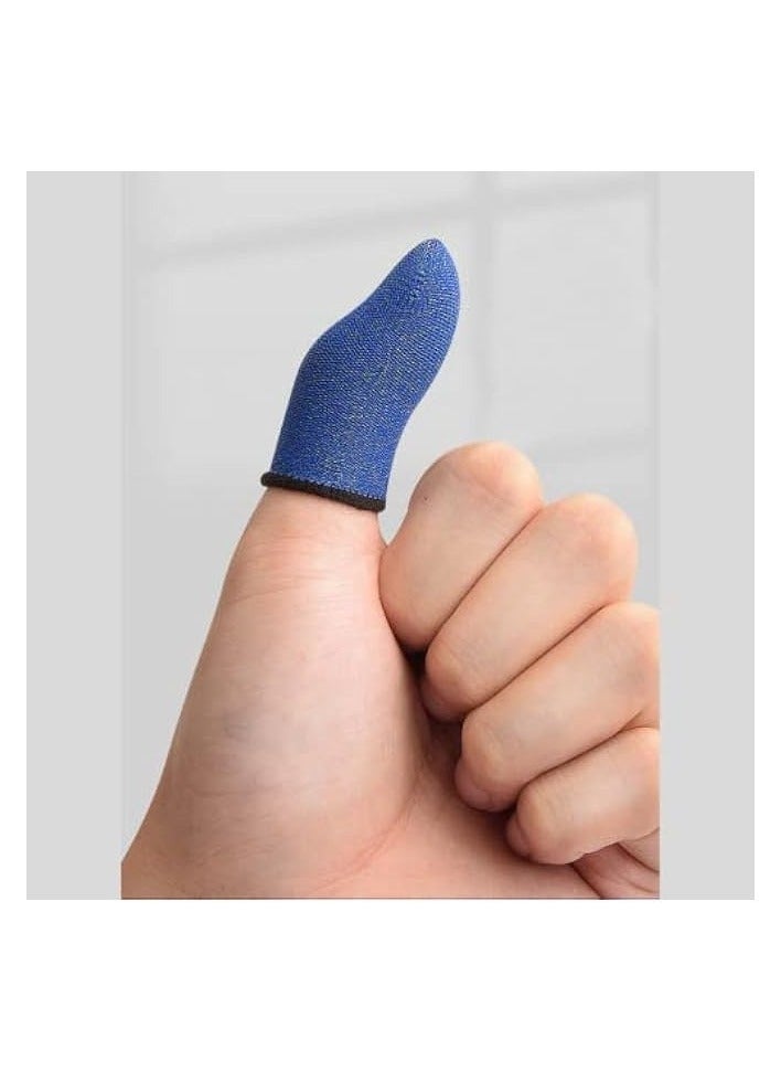 Raxoom Promass Pubg & Free Fire Call of Duty Anti-Slip Thumb Sleeve, Slip-Proof Sweat-Proof Professional Touch Screen Thumbs Finger Sleeve for Pubg Mobile Phone Game Gaming Gloves (1 Pair - Blue)  - Image 5