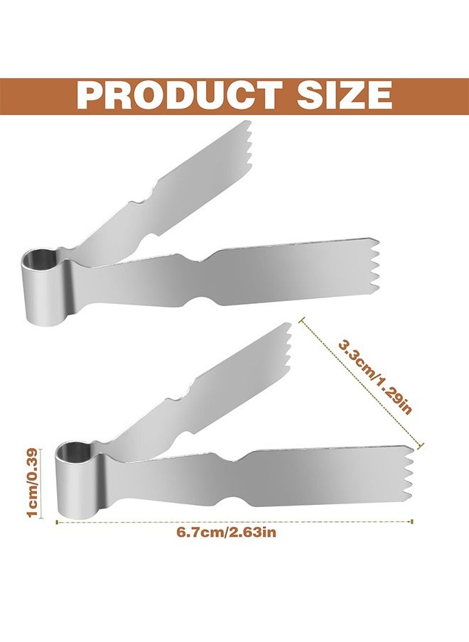 Urit 2 Pcs Pastry Tweezers Tongs, Stainless Steel Pastry Tongs, Baking Crimper Tool for Decorating and Sealing Cookies  - Image 2