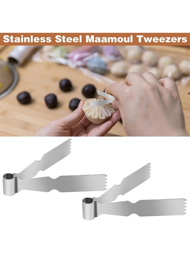 Urit 2 Pcs Pastry Tweezers Tongs, Stainless Steel Pastry Tongs, Baking Crimper Tool for Decorating and Sealing Cookies  - Image 3