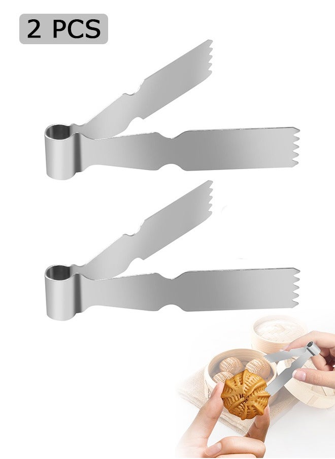 Urit 2 Pcs Pastry Tweezers Tongs, Stainless Steel Pastry Tongs, Baking Crimper Tool for Decorating and Sealing Cookies  - Image 1