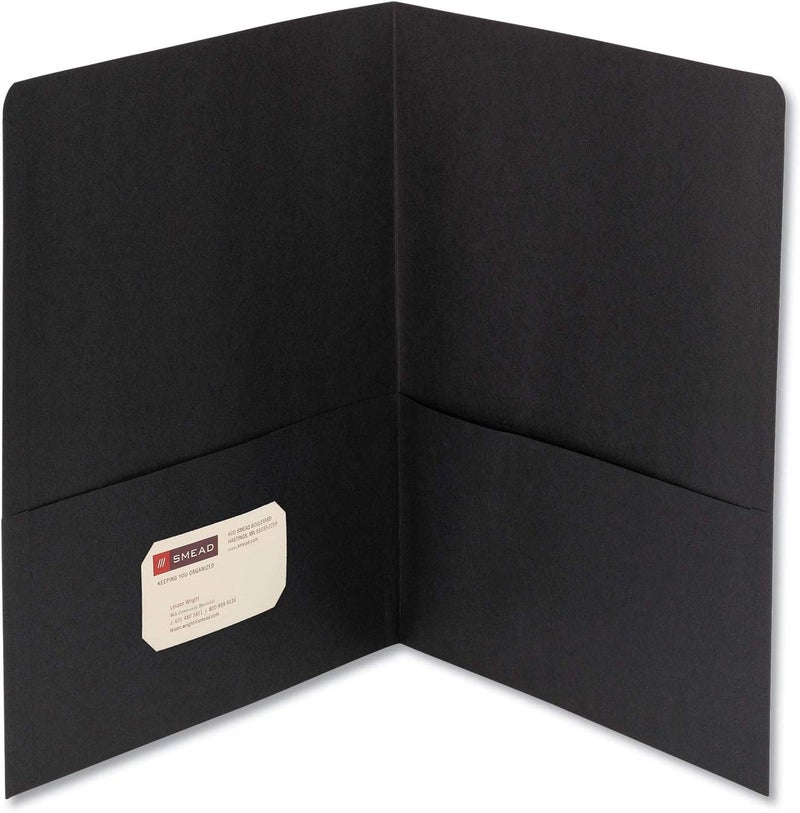 Smead TwoPocket Heavyweight Folder Letter Size Black 25 per Box 87853 - Image 1