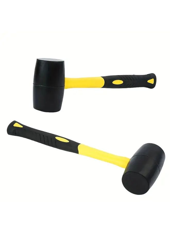 4pcs Rubber Mallet Set 1 Rubber Mallet 1 Double Sided Interchangeable Hammer Head 2 Replacement Heads Anti Vibration Cushioned Non Slip Handle Flooring Tiles Crafts Woodwork Home Decor - Image 5