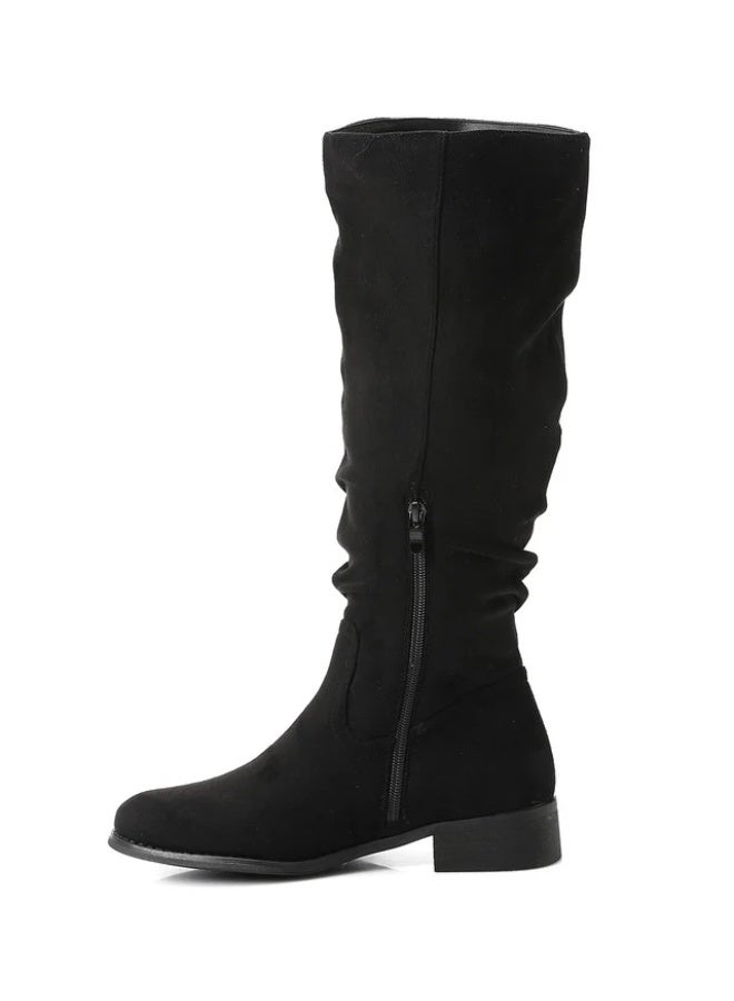 ديجافو حذاء ديجافو GER-DVTX-031بوت من جلد الغزال نصف سحاب إغلاق أسود للنساء - Image 3