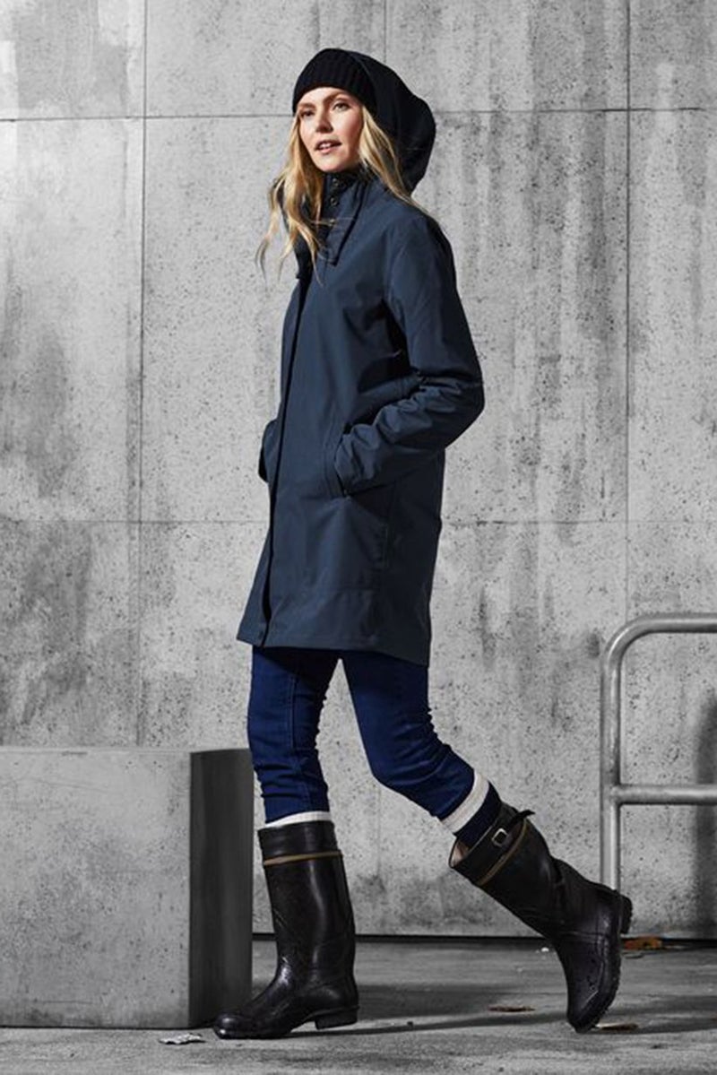 Tchibo Women Hooded Hardshell Rain Jacket, Navy  - Image 1