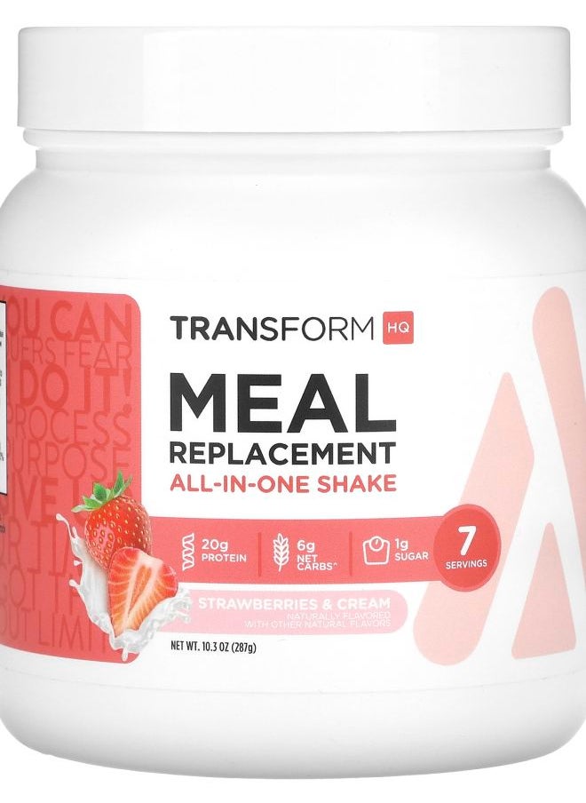 TransformHQ Meal Replacement All-In-One Shake Strawberries & Cream 10.3 oz (287 g) 
