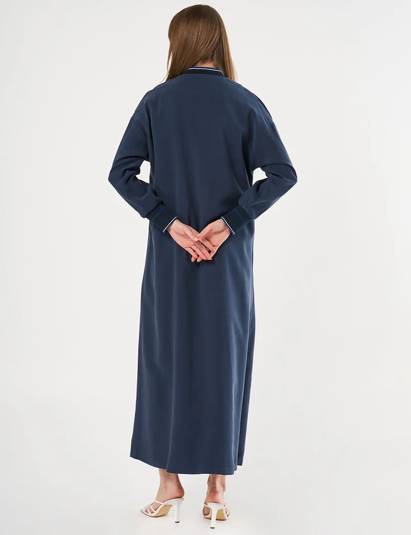 Kayra Zippered Rayon Cover-Up Dark Navy