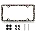 MUAWUOIK Skulls Flowers License Plate Frame Colorful Skull License Plate Stainless Steel Funny Accessories Cars Decor 122 X 62 Inch with 4 Holes and Screws Fits Standard Us Ca Vehicles - Image 2
