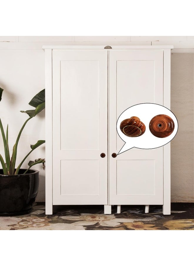 Biella Biella™ Natural Wooden Style ABS Cabinet Pulls Knob - Mushroom Shape Pulls for Home Office Kitchen Cupboard Wardrobe DIY (Pack of 2)  - Image 4