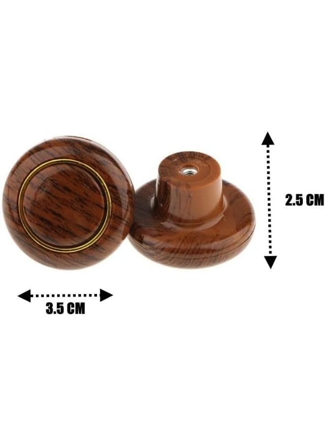 Biella Biella™ Natural Wooden Style ABS Cabinet Pulls Knob - Mushroom Shape Pulls for Home Office Kitchen Cupboard Wardrobe DIY (Pack of 2)  - Image 2